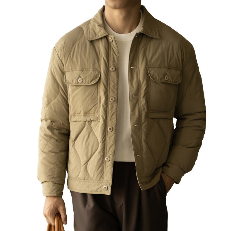 High Density Duck Down Seamless Lapel Down Jacket Men's Autumn And Winter New