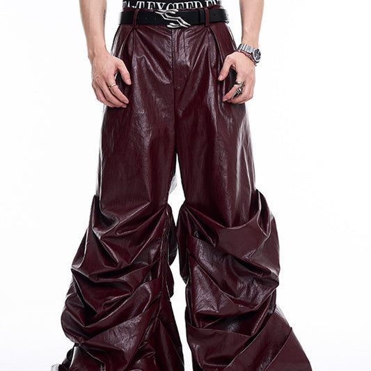 Accumulation Pleated Wide-leg Casual Pants